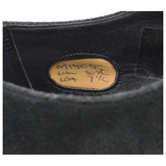 Men Barker Black Wallace Made in England Black Nubuck Oxfords 7.5 - Picture 6 of 6